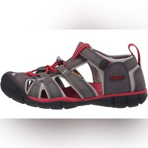 Keen Kids Sz 11 Seacamp II CNX Gray & Red Sandals Quick Dry Washable Hiking